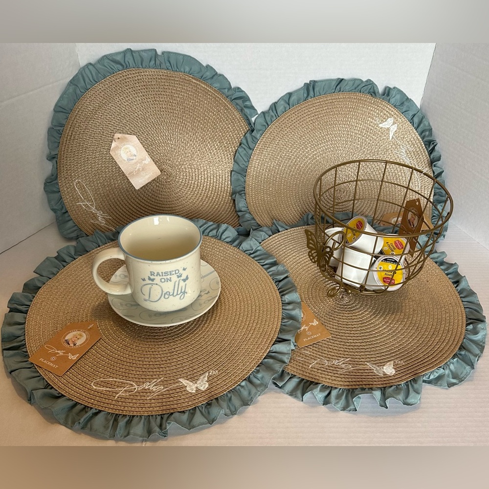 Coffee W/ Dolly Parton Mug & Saucer, 4 Placemats & Coffee Pod Holder GREAT GIFT! - Picture 6 of 11
